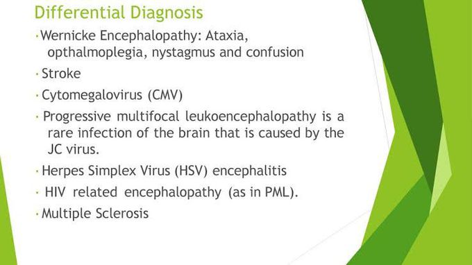 These are the different diagnosis of Marchiafava bignami syndrome