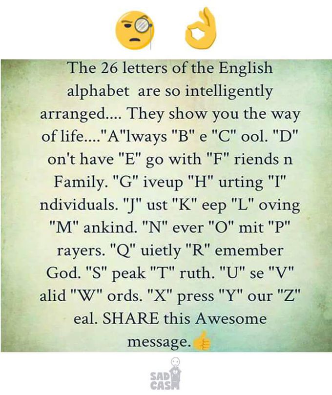 The 26 letters of the English
