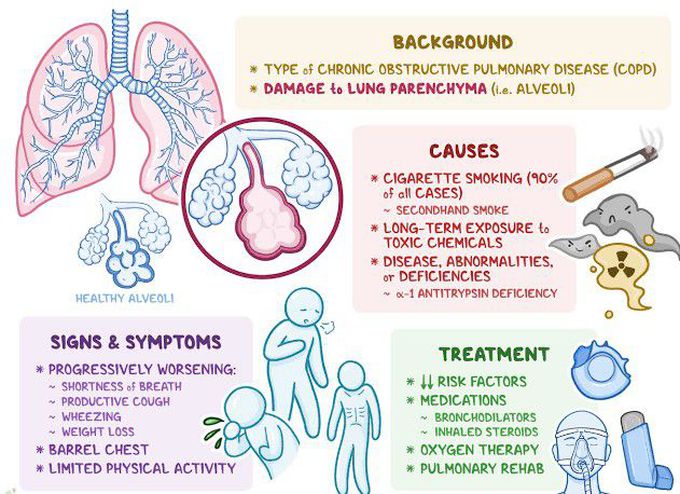 Causes of emphysema