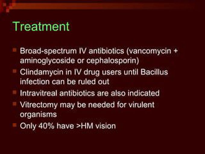 Treatment for Endophthalmitis