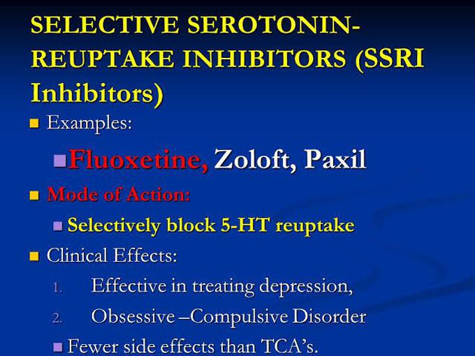 Selective serotonin reuptake inhibitors