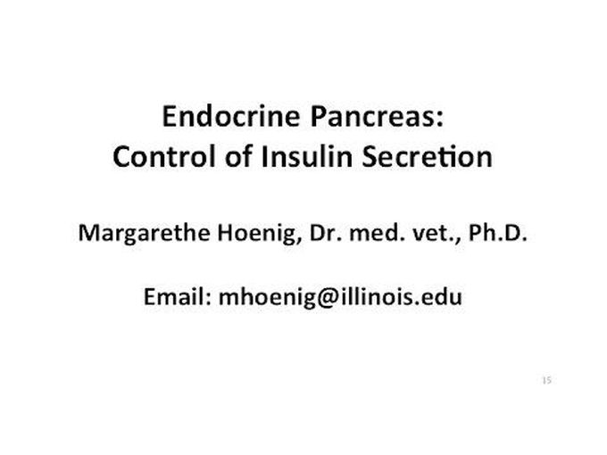 Secretion of insulin and its control explained