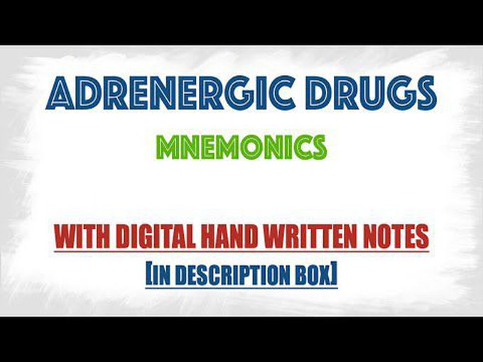 Classification of the adrenergic drug in pharmacology