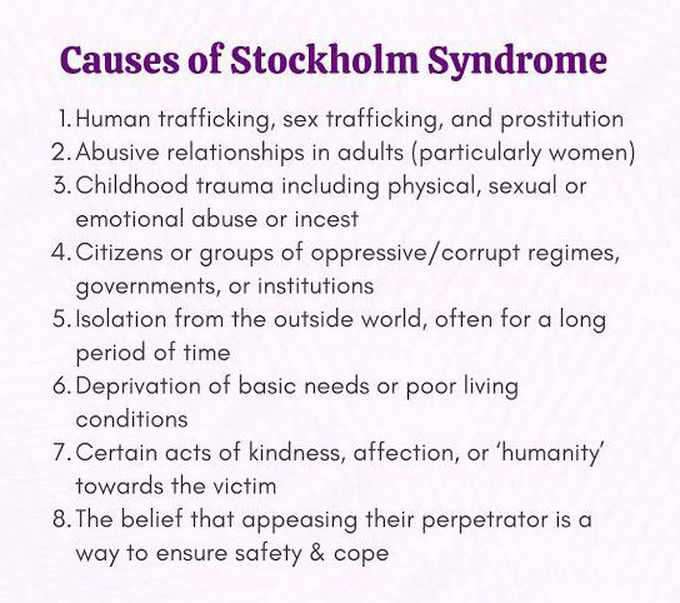 These are the causes of Stockholm syndrome