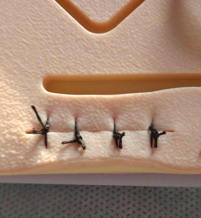 First time suturing