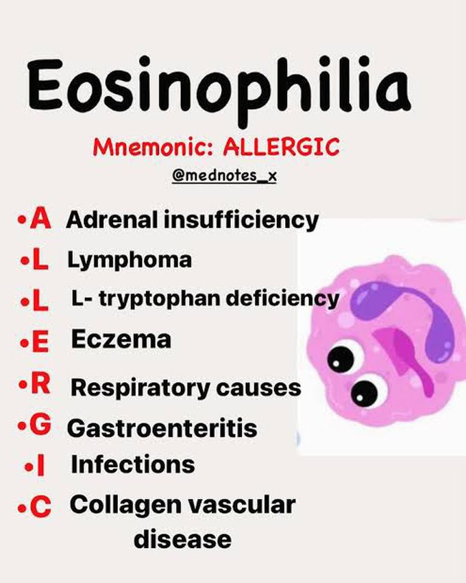 Eosinophilia causes mnemonic