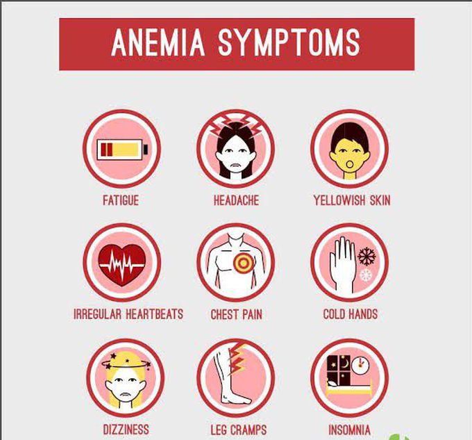 These are the symptoms of anemia