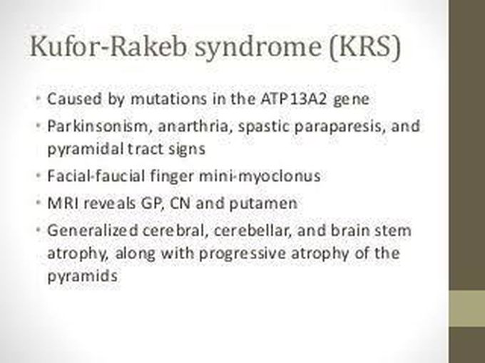 These are the some signs about the Kufor-Rakeb syndrome