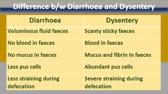 Difference between dirrhea and dysentery