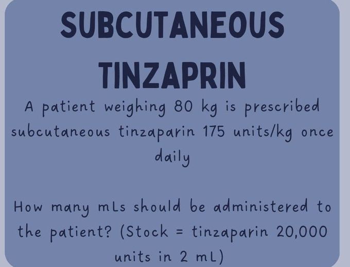 Tinzaprin Calculations