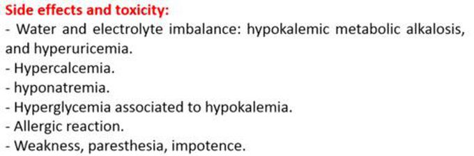 Adverse effects of thiazide diuretics