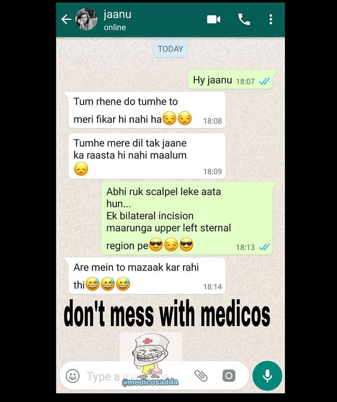 Leaked chat of medicos😜😜