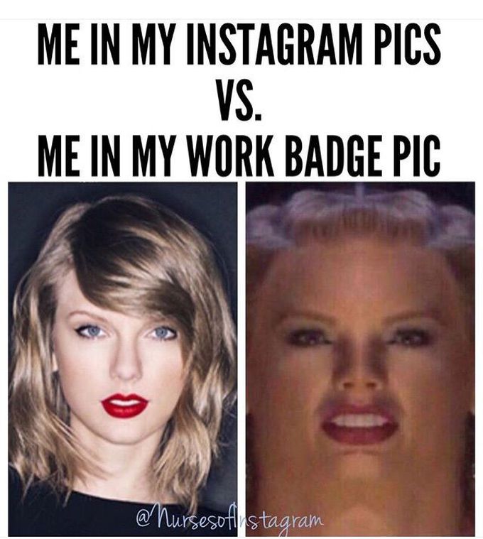 Instagram VS Work Badge Picture