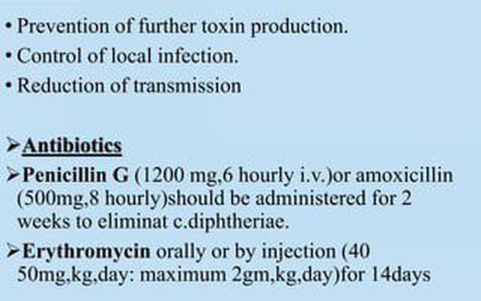 Treatment for diphtheria