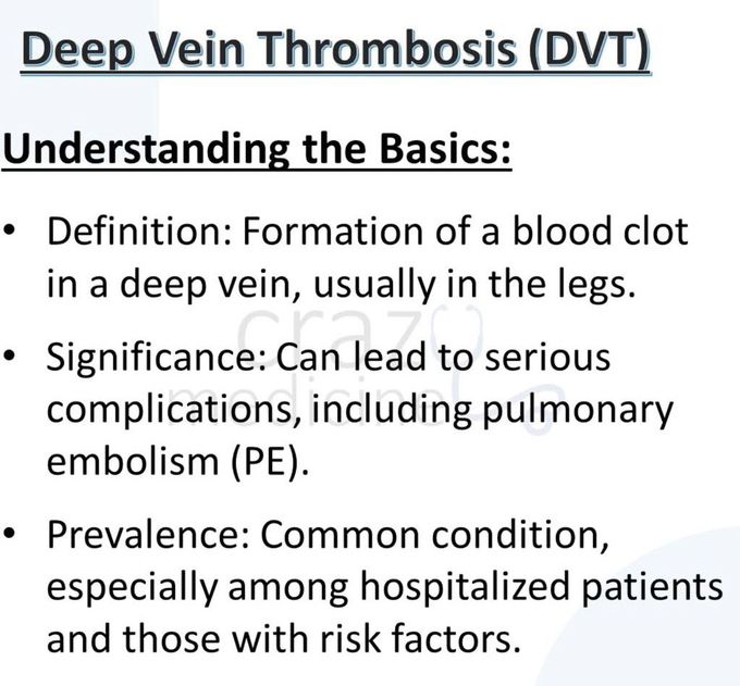 Deep Vein Thrombosis I