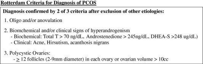 Rotterdam Criteria for the Diagnosis of Polycystic Ovarian Syndrome