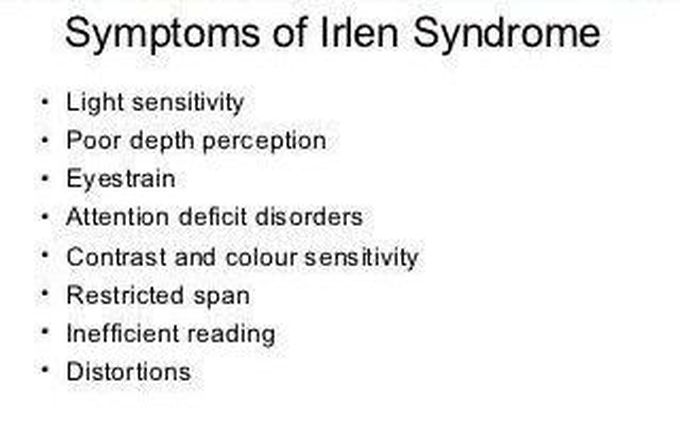 These are the symptoms of Irlen syndrome