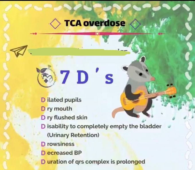 TCA overdose Mnemonics