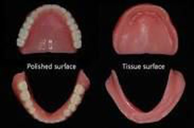 Polished surface of denture