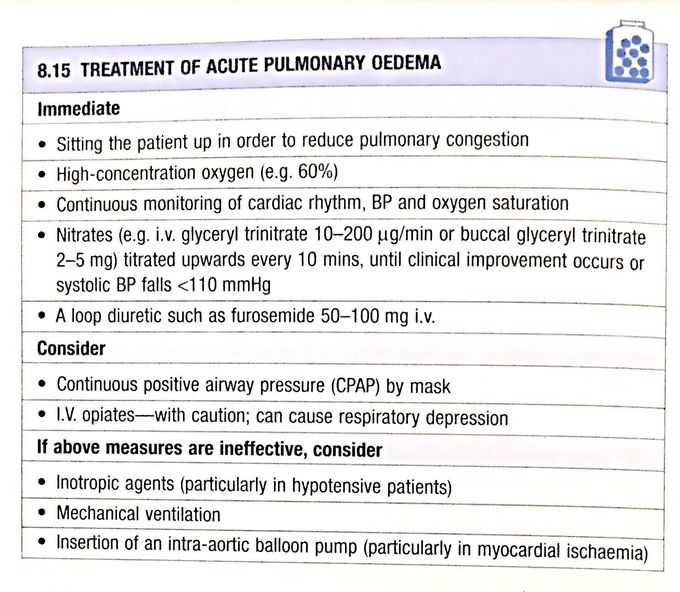 Treatment of acute pulmonary oedema📝