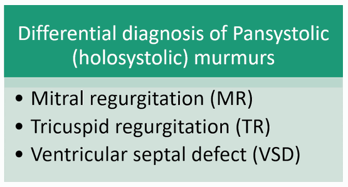 Pansystolic Murmur- DD