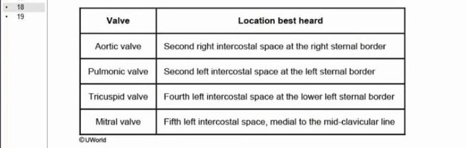 Heart sounds and location