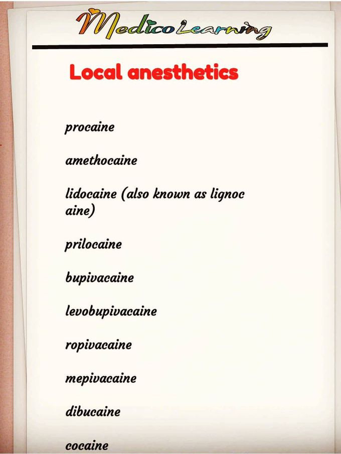 Local anaesthesia