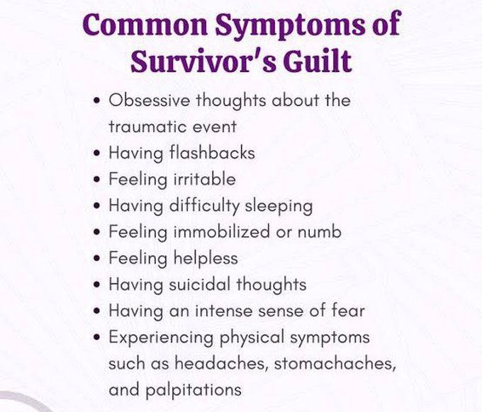 These are the symptoms of Survivors guilt