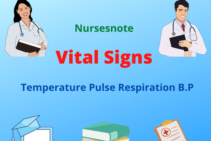 Vital signs:  temperature, pulse, respirations, blood pressure (BP) assessment (Nursesnote)
