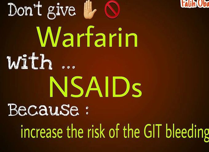 Warfarin with NSAIDs