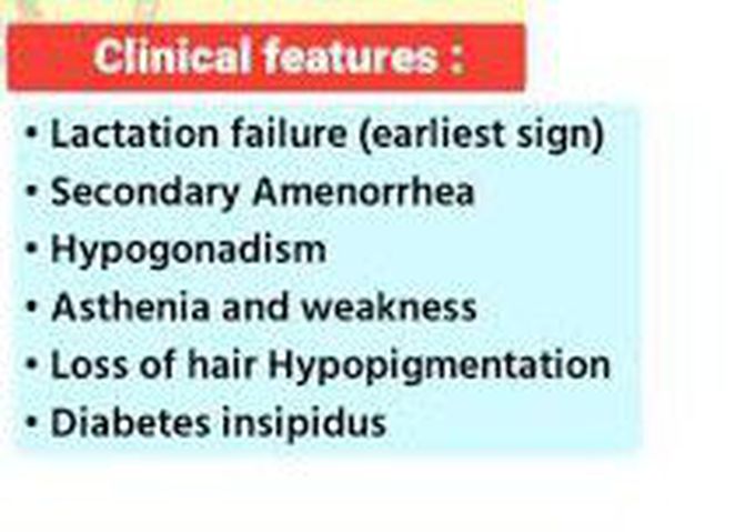 These are the clinical features of Sheehans syndrome