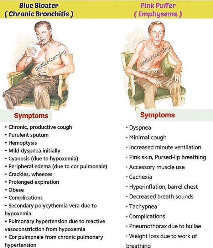 Contrast between Chronic Bronchitis and Emphysema
