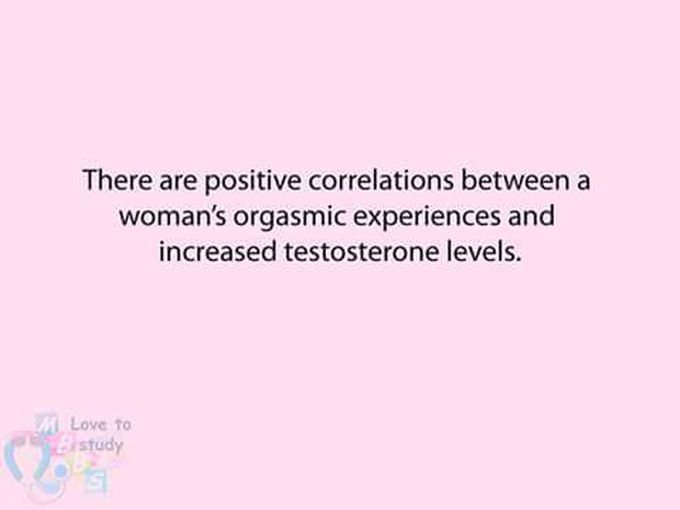 Correlation between orgasmic experience and testosterone levels