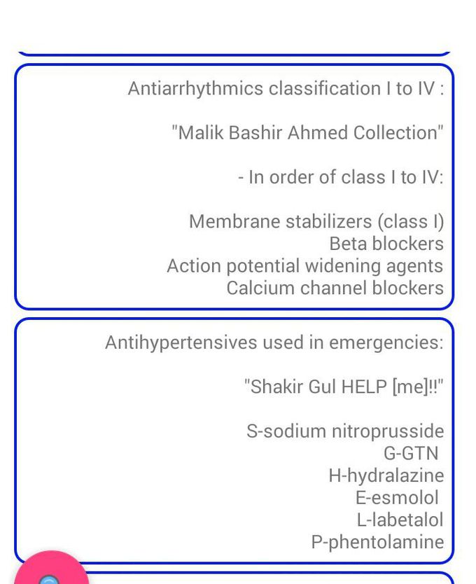 ....drug mnemonics