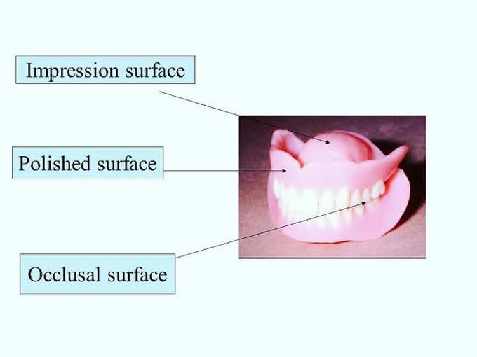 Denture surfaces