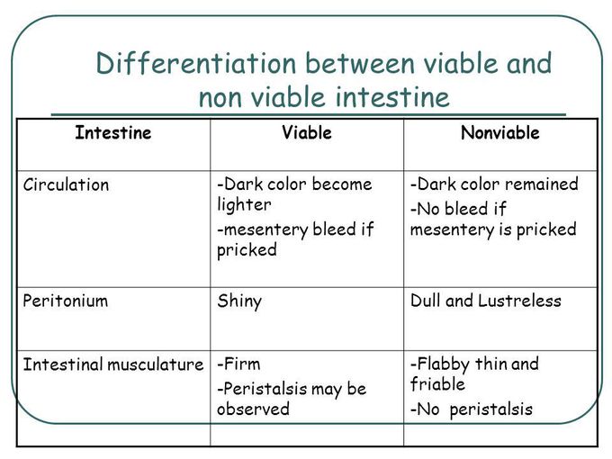 Viable vs Non-Viable Bowel