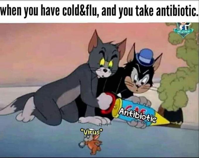 Antibiotics and the "related in no way" viruses