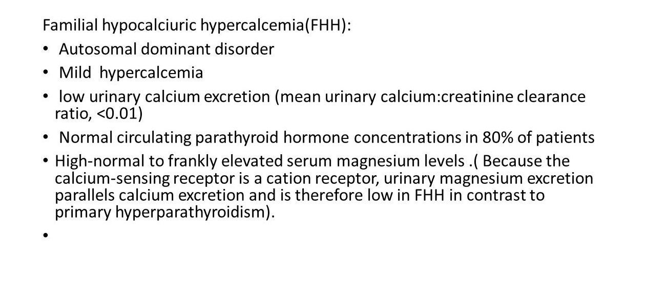 Familial Hypercalcemia Symptoms