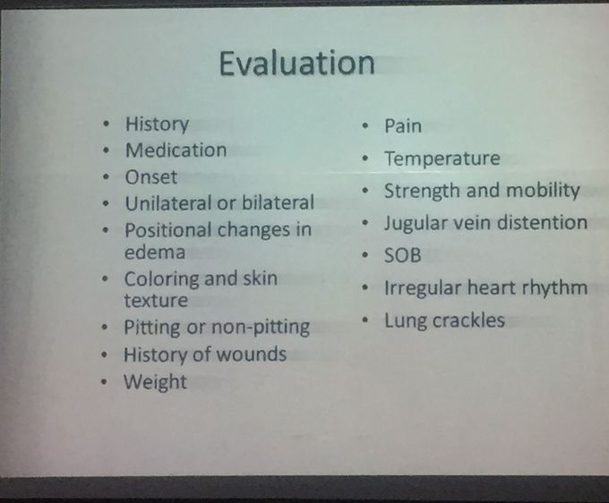 Evaluation of any edema