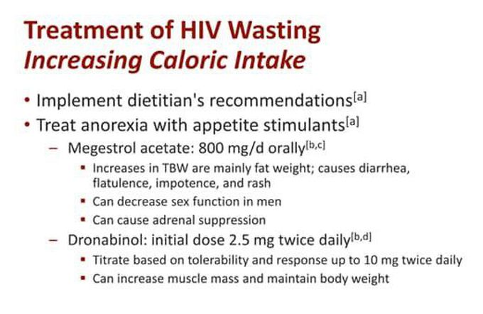 Treatment of cachexia (wasting syndrome)