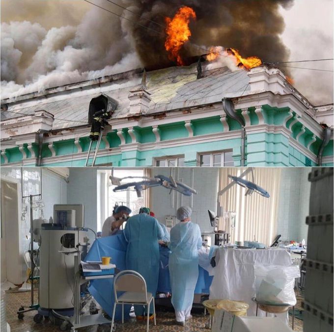 The spirit of real heroes. Russian doctors complete heart surgery during hospital fire!!