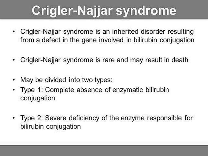 These are the types of Criggler-Najjar syndrome
