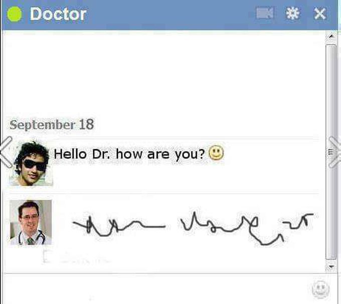Doctor's handwriting