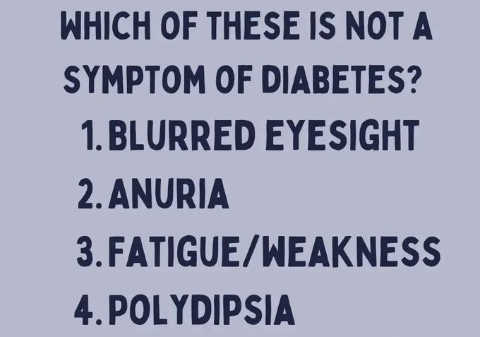 Symptoms of Diabetes