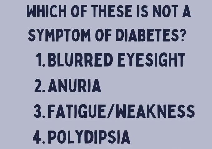 Symptoms of Diabetes