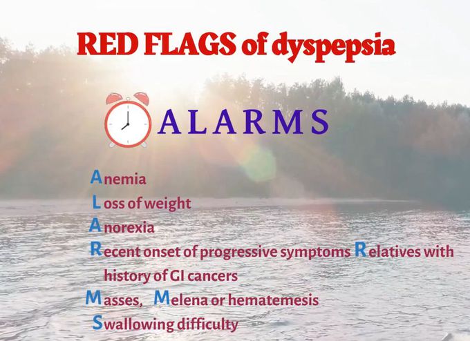 FLAG of Dyspepsia .                                         ALARMS