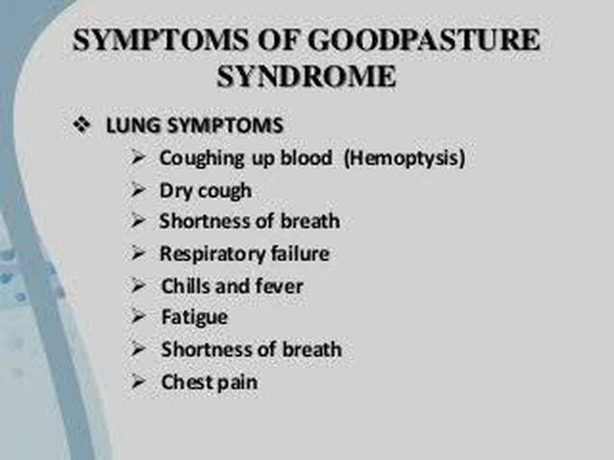These are the symptoms of Goodpasture syndrome