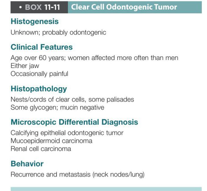 Clear cell odontogenic tumor