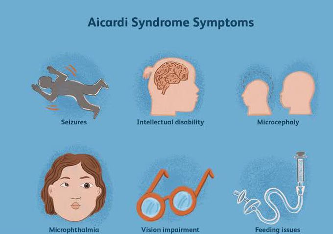 These are the symptoms of Aicardi syndrome