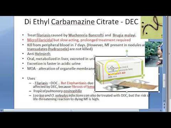 Treating Filariasis: Diethyl carbamazine